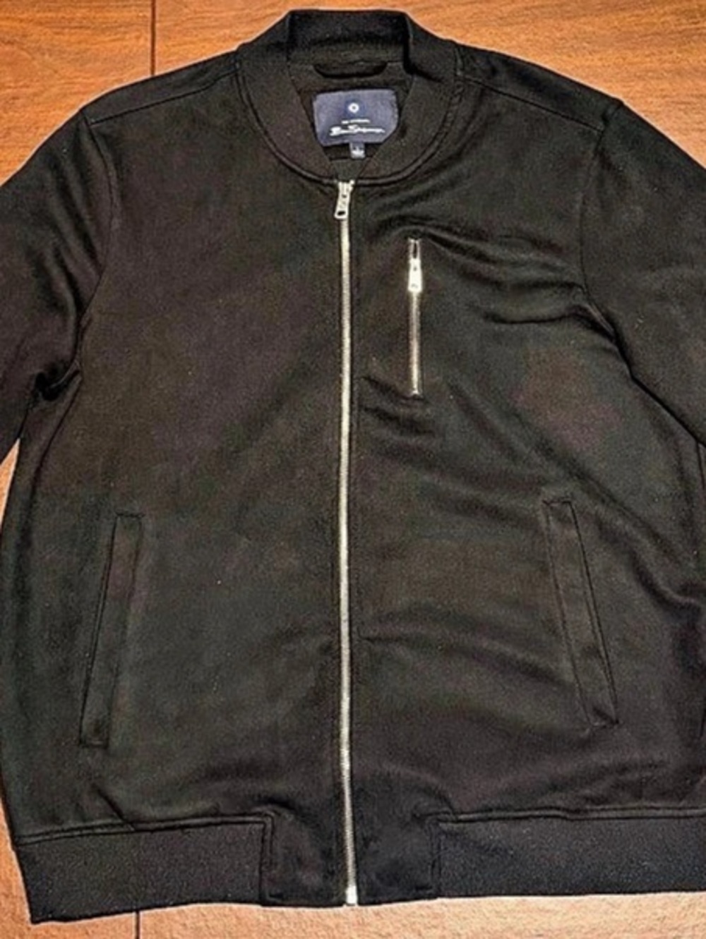 Ben Sherman Faux Suede Bomber Jacket Men's Black